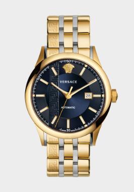 Review Versace GOLD TONED AIAKOS AUTOMATIC WATCH